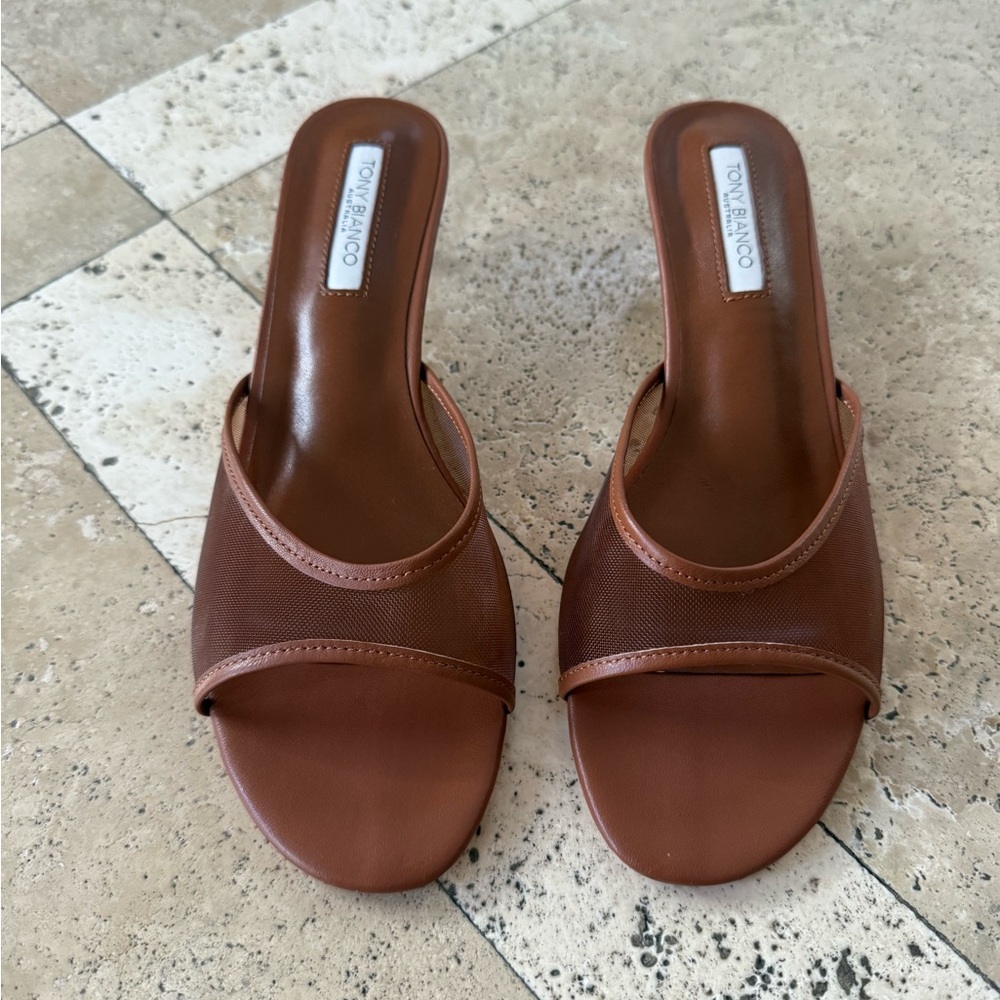 Tony Bianco Pru Kitten Heel in Rust